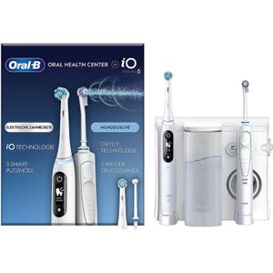 Oral-B Munddusche Oral Health Center OxyJet, Reinigungssystem, mit iO Series 6 und 4 Aufsätzen