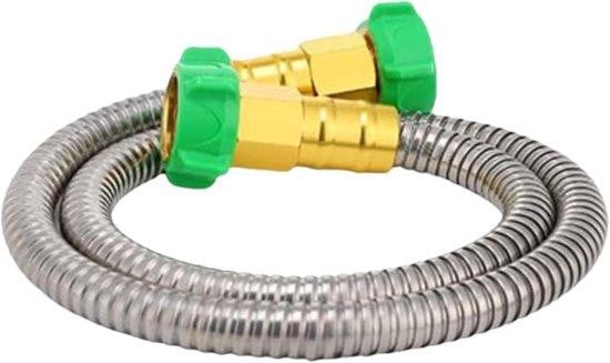 Flexibele tuinslang van roestvrij staal, 15 meter, Zilver