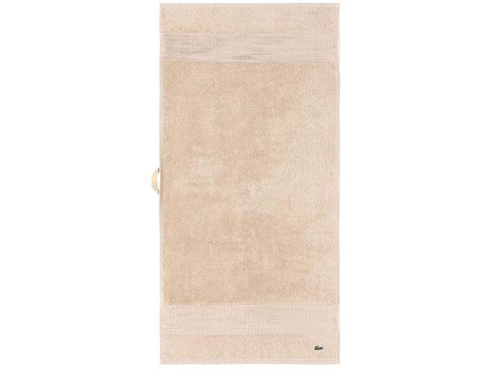 Handtuch LACOSTE LLECROCO , beige (cappuccino), B:50cm L:100cm, Frottier, Obermaterial: 100% Baumwolle, Handtücher, Handtuch, mit Label-Applikationen