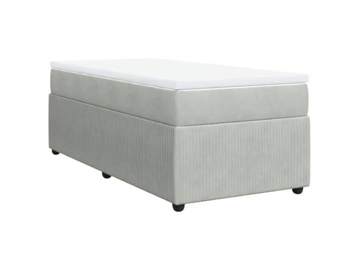 vidaXL Boxspringbett mit Matratze Hellgrau 90x190 cm Samt