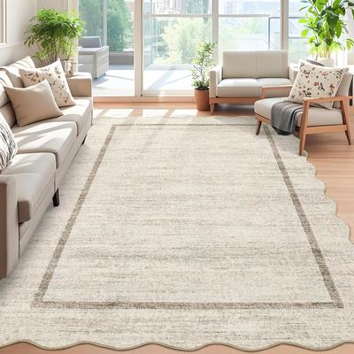 Garvee Scallop Solid Washable Area Rug