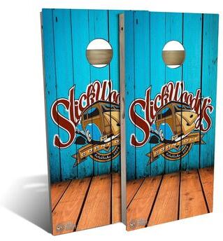 Skip's Garage Angled Wood Outdoor Cornhole Board Set