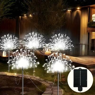 Uplift Picks Solar Garden Lights Six Pack Eight Mode Waterproof Landscape Ambiance Lighting white 4 Grounding X 60 240 Led