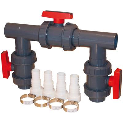 Bypass-Set KWAD "Bypass Kit D50", schwarz, B:5cm, Kunststoff, Absperrventile, für Wärmepumpen oder Salzanlagen