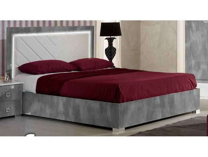 JVmoebel Bett Holz-Doppelbett in Grau im zeitlosen Designer-Stil (1-tlg), Made in Europa