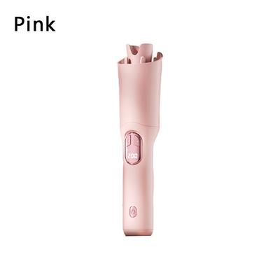 Automatic Hair Curler With 28mm Barrel, Negative Ions, Electric Ceramic Curling Stick For Rotating Curl Waves, pink