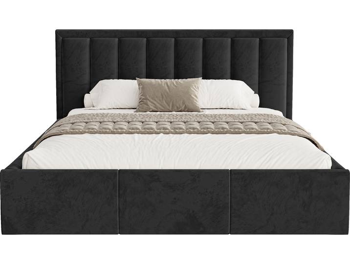 FEDVE Polsterbett Sitia aus Velvet 120x200 cm, Schwarz
