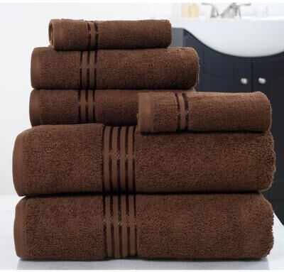 6PC Towel Set - Cotton Bathroom Accessories with 2 Bath Towels, 2 Hand Towels, and 2 Washcloths by Windsor Home