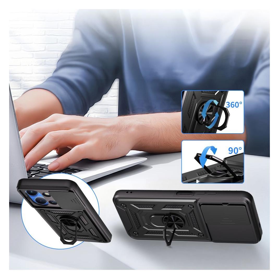 4Kom Tech-Protect CamShield Pro Case für Xiaomi Redmi 15C - Schwarz (1 Stk., Xiaomi Redmi 15C) (5906302332144)