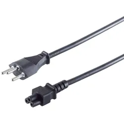 Schweiz Stecker - 3pol Buchse C5, schwarz, 1,8m
