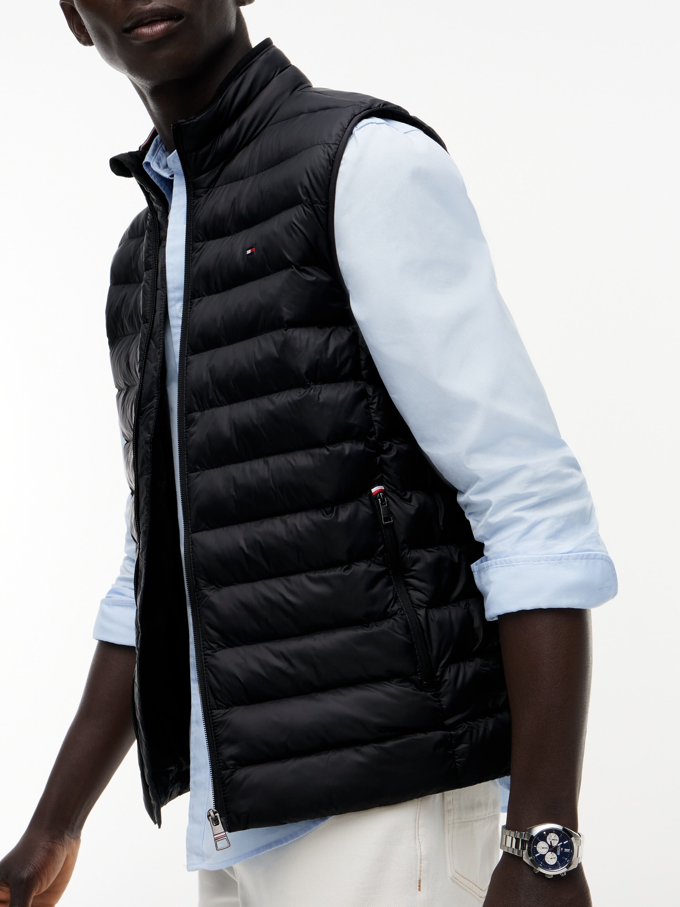 Steppweste TOMMY HILFIGER "CORE PACKABLE RECYCLED VEST", Herren, Gr. 3XL, schwarz, Web, Obermaterial: 100% Nylon, Westen Steppweste schwarz 3XL