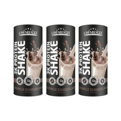 3x Layenberger 3K Protein Shake dunkle Schokolade Plv 3x360 g Pulver