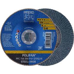 PFERD TOOLS 67766150 PFC 150 Z 60 PSF STEELOX Fächerschleifscheibe Durchmesser 150 mm Bohrungs-Ø 22.23 mm Körnung (num) 60 Edelstahl, Stahl 10 St.