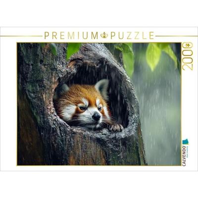 CALVENDO Puzzle Roter Panda - Regentag im Himalaya | 2000 Teile Lege-Größe 90x67cm Foto-Puzzle für glückliche Stunden, von , Calvendo Puzzle