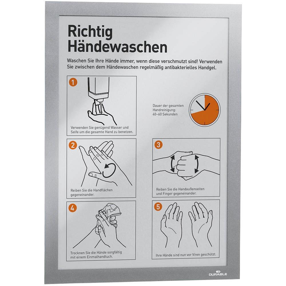 DURABLE Magnetrahmen DURAFRAME® MAGNETIC A4 silber 4869-23