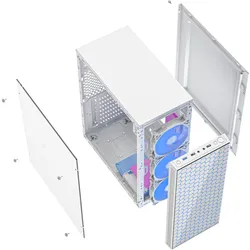 Gembird Fornax 500 (ATX, mATX, Mini-ITX), PC Gehäuse, Weiss