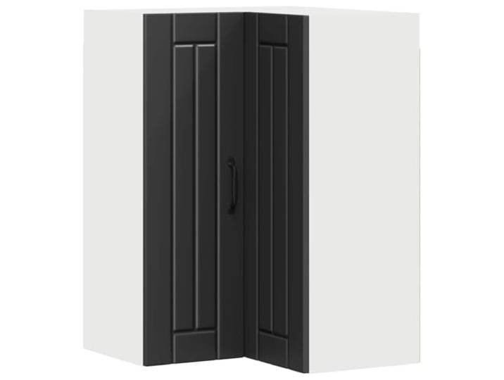IBUQDDV Wand-Eckschrank Lucca Schwarz 57 x 57 x 80 cm Holzwerkstoff Modernes Design, Eckmontage, langlebiger Holzwerkstoff, robuste Rahmenkonstruktion, für Innenräume