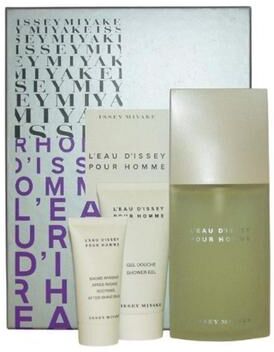 ISSEY MIYAKE Leau Dissey 3 piece Gift Set for men 4.2oz EDT Spray, 2.5oz Shower Gel, 2.5oz After-Shave Balm Standard Eau De Toilette for Men