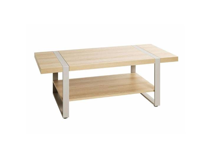 Table Basse 2 Niveaux  Evy  120cm Naturel & Gris