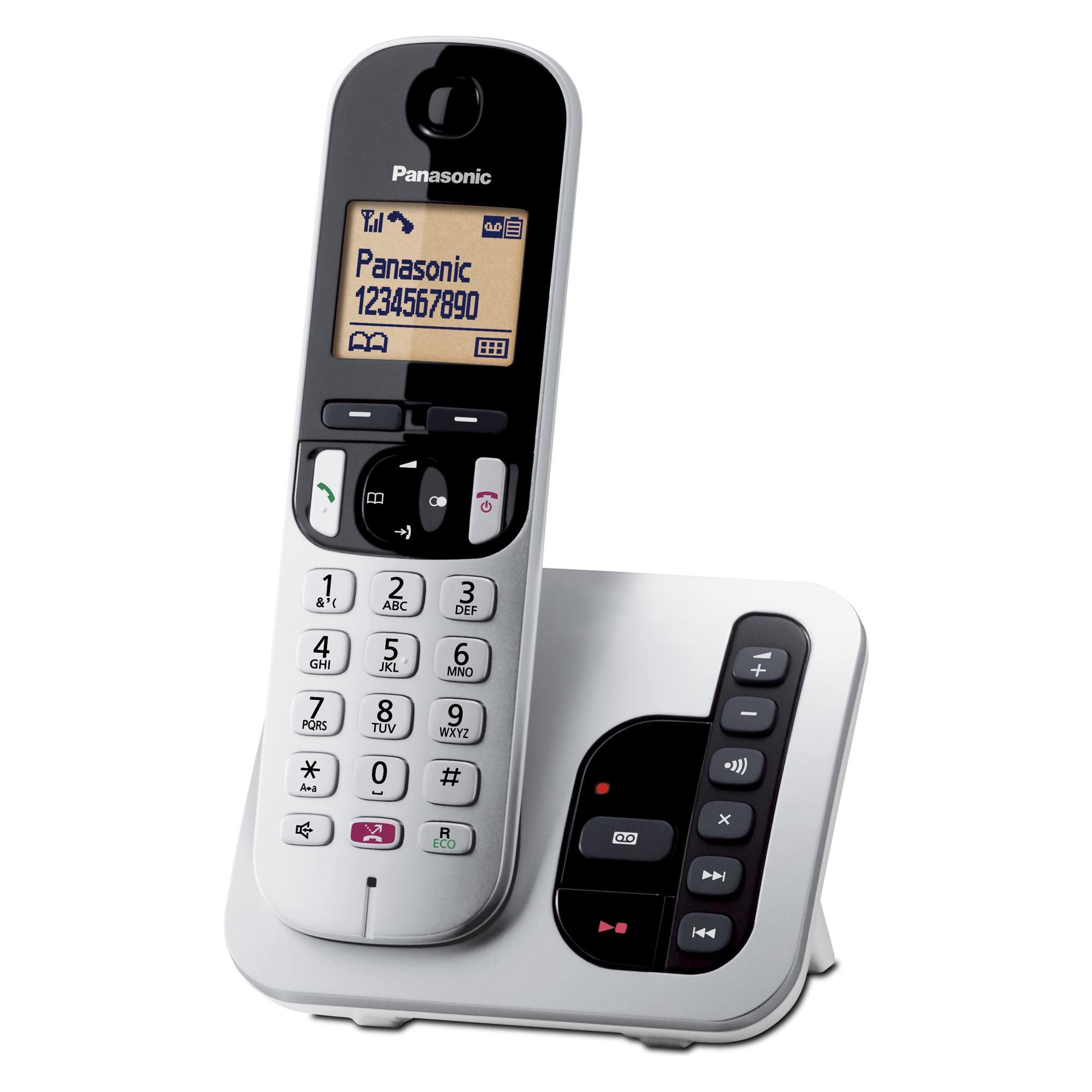 Panasonic KX-TGC260JTS Telefono Cordless Digitale con Segreteria Telefonica, Vivavoce, Display Lumin (KX-TGC260JTS)