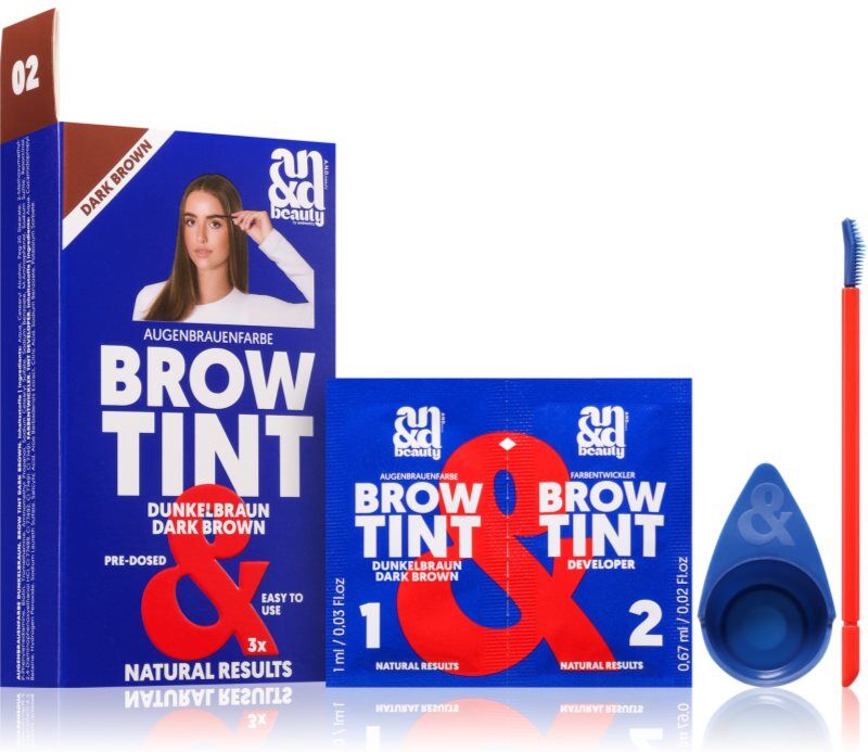 A.N.D. Beauty Brow Tint brow colour shade Dark Brown 3x1.67 ml