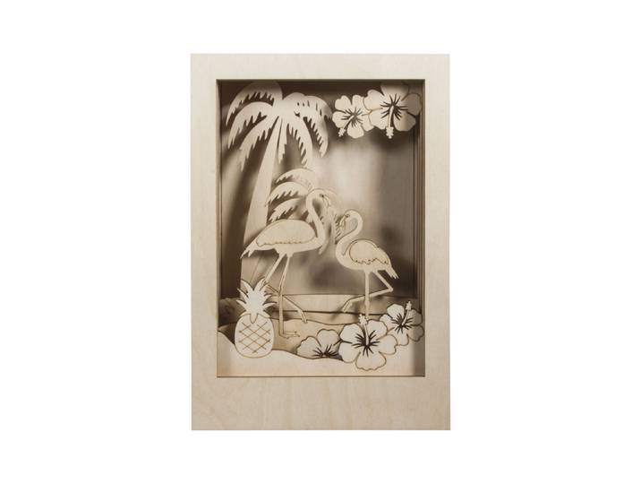 Rayher Holzbausatz 3D-Motiv Flamingo 20 × 30 × 6.7 cm 10 Stück