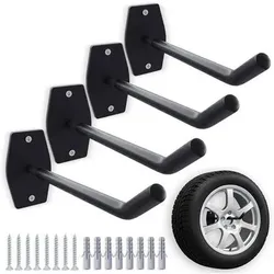 NEOLYMP Autoreifen Wandhalterung 4er Set, Größe 4er Set in Schwarz Schwarz