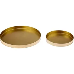 ladelle Tablett Aurora 2tlg. Edelstahl Gold
