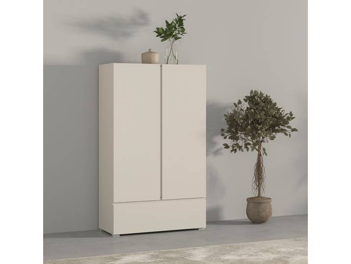 Mehrzweckschrank GOODPRODUCT Metric,Breite 89 cm, Highboard, Universalschrank, Garderobe , beige (kaschmir), B:89cm H:150cm T:40cm, FSC-zertifizierter Holzwerkstoff, Melamin, Metall, Schränke, Mehrzweckschrank, Waescheschrank mit viel Stauraum, Einlegeböden verstellbar
