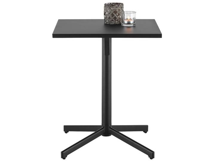 Gartentisch 60/71/60 cm Metall Schwarz quadratisch