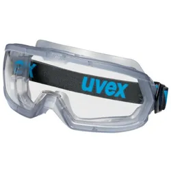 uvex hypervision Vollsichtbrille innen beschlagfrei, außen extrem kratzfest & chemikalienbeständig grau/transparent - 9321265 - grau/transparent