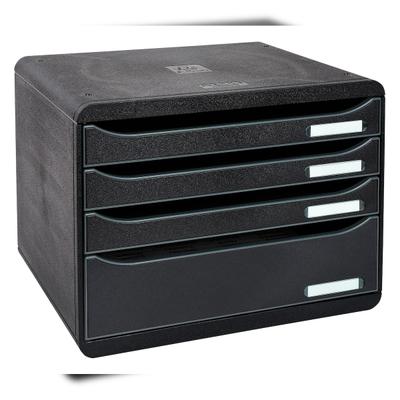 Exacompta 315714D 1x BIG-BOX PLUS QUER MAXI 4 Schubladen Office - Schwarz