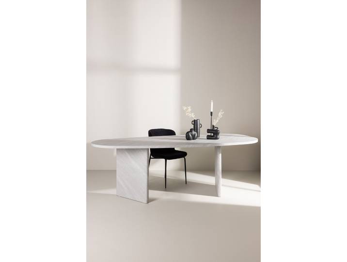 Esstisch VENTURE HOME Grönvik, ovaler Esstisch, geräumig, 220 × 100 cm , weiß, weiß, B:100cm H:75cm T:100cm, Tische, Esstisch, Esszimmertisch, MDF, oval, gesellig, einladend, modern