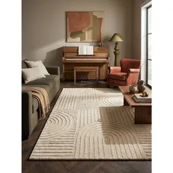 Wollteppich geometrisch Natur 160 x 230 cm - LEVEN   Kadima Design