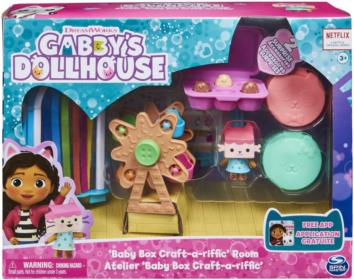 Gabby's Dollhouse Deluxe Room - Baby Box Craft-a-Riffic Room for 3+ Years - Spin Master Baby Toy with Working Ferris Wheel and Craft-Room Details
