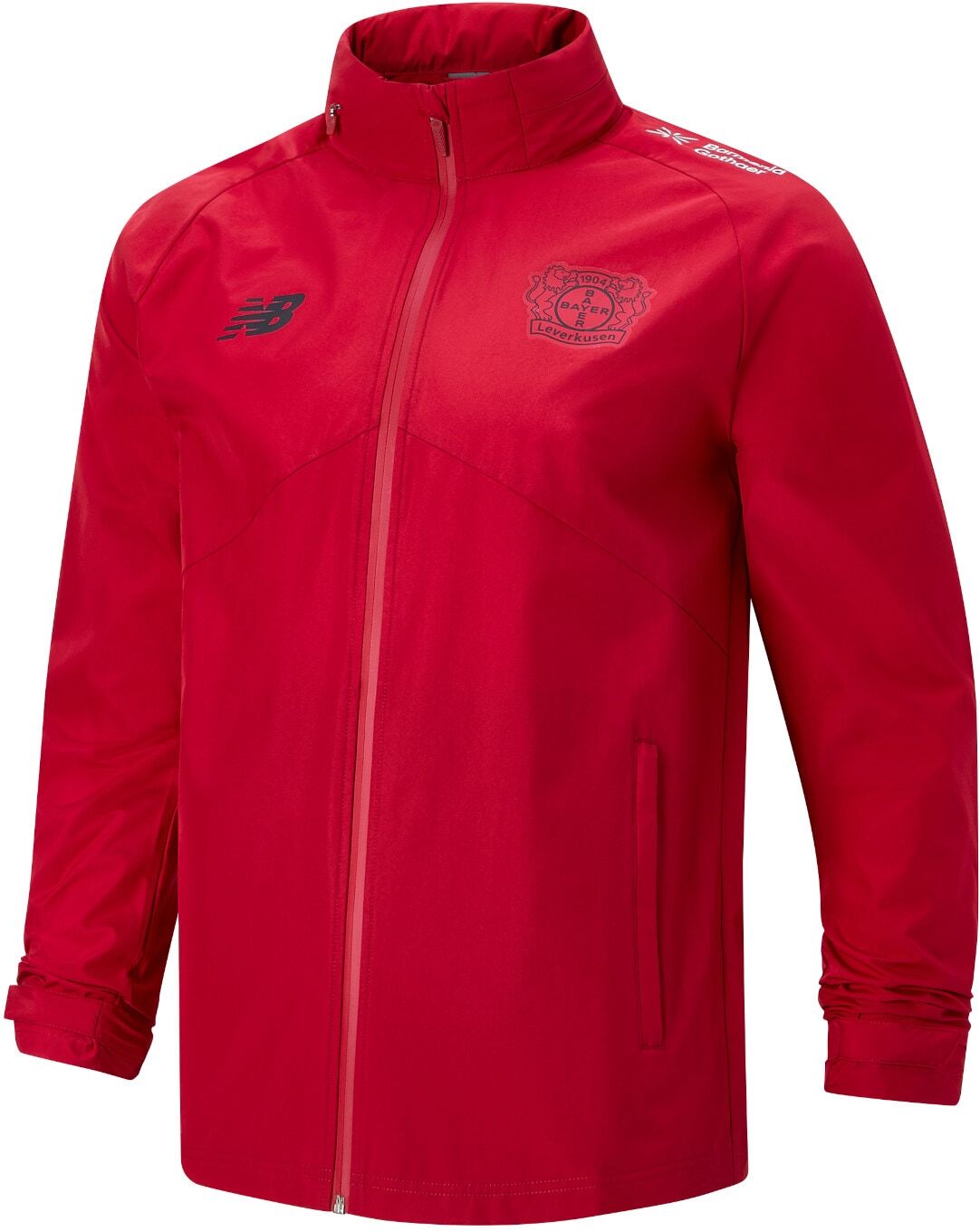 Trainingsjacke NEW BALANCE "BAYER 04 LEVERKUSEN SHOWER JACKET", Herren, Gr. XXL, rot (crimson), Obermaterial: 100% Polyester, Jacken Trainingsjacke, aus Polyester, für Erwachsene crimson XXL