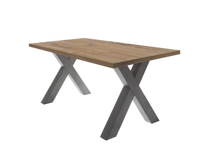 Table Leeton III 140 x 90cm Marron/Gris/Imitation chêne de Stirling