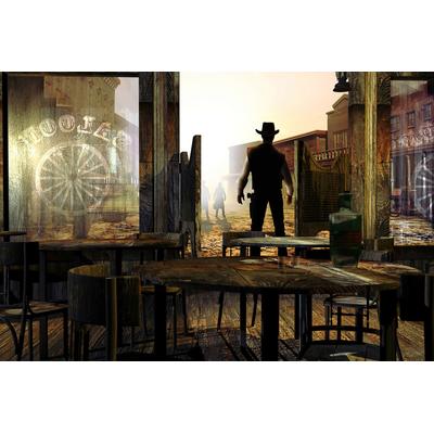 Fototapete PAPERMOON "Cowboy im Saloon", bunt, B:3m L:2,23m, Vlies, Tapeten