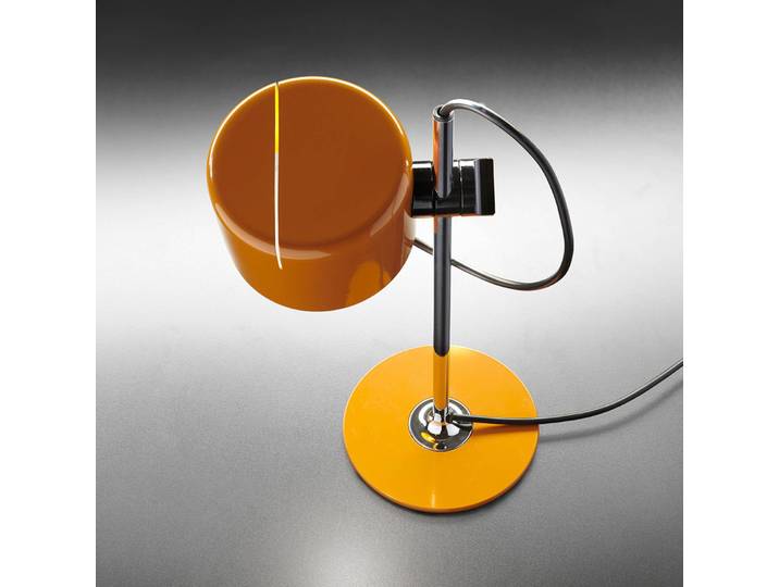 Oluce Schreibtischlampe Mini Coupè, gelb / orange, für Wohn- / Esszimmer, Aluminium, Design, Tischlampe