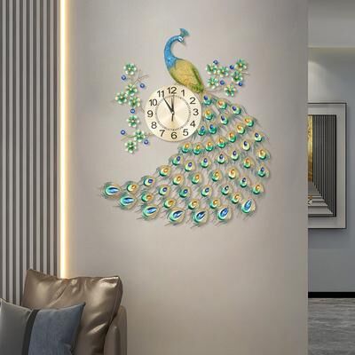 Value Selection Luxury Peacock Metal Wall Clock Silent Quartz Decorative Wall Clock Luxury Peacock Metal Wall Clock Silent Quartz Decorative Wall Clock