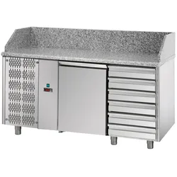 Tecnodom Pizzatheke 2 Türen Prof. 80 Motorblock SX 6 neutrale Schubladen und Granitplatte