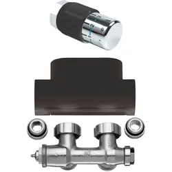 Ventilhahnblock-Kombiset Eckform RAL9005 MT (schwarz soft)
