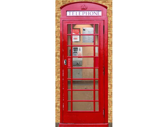 Fototapete PAPERMOON Telephone Box - Türtapete , bunt, B:0,9m L:2m, Vlies, Tapeten, Fototapete