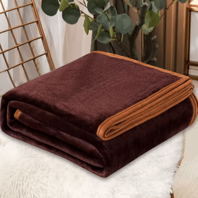 Inspire Curations Colorful Plush Microfiber Fleece Throw Blanket coffee one Size