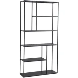 Helloshop26 - Zeitloses Design Regal Wohnzimmer Schlafzimmer Aufbewahrungsmöbel freistehend Stahl 188 x 90 x 30 cm schwarz