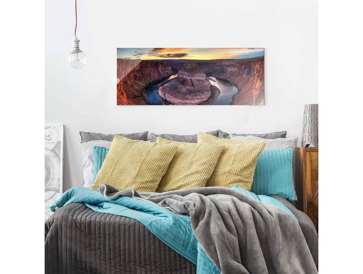Glasbild Colorado River Glen Canyon Glasart: Sicherheitsglas Material: Glas Motiv: Landschaften & Berge Muster: mit Motiv Violett 80 x 30cm