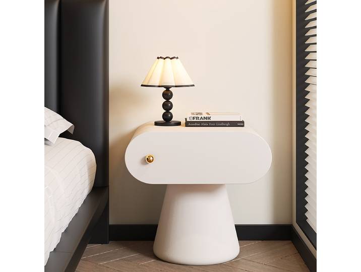 Table de chevet élégante et luxueuse de style crème, mobilier de chambre à coucher créatif de qualité supérieure, table de salon