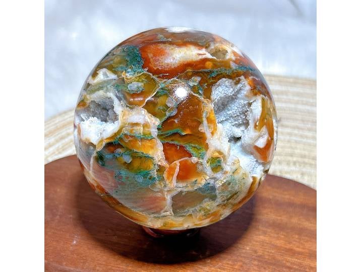 Cristaux naturels de guérison, cornaline, mousse, Agate, sphère Druzy, boule de géode, ornement de haute qualité, décorations pour la maison, cadeau d'énergie minérale