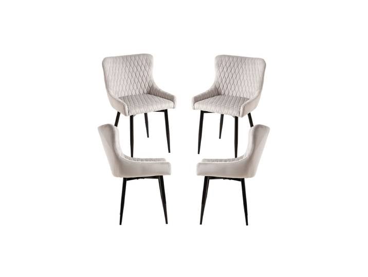 4er Set Sanda Samt Stühle - Gris