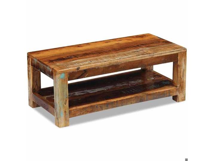 En solde  Table à café élégante - UU - Table de Salon - Bois de récupération massif 90x45x35 cm L7985